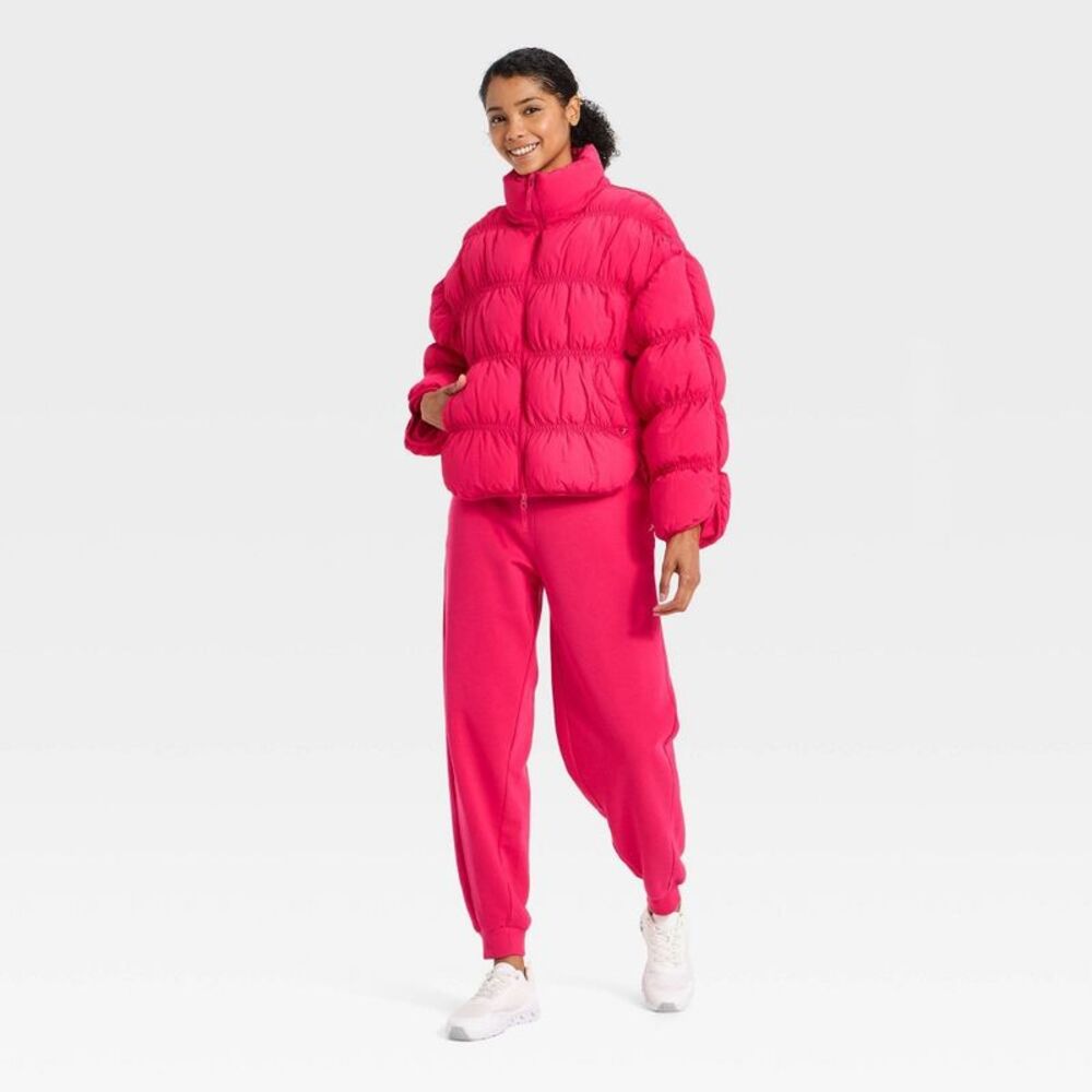 JoyLab - Women's Puffer Jacket - JoyLab Dark Pink XXS Dark Pink - Picture 3 of 3
